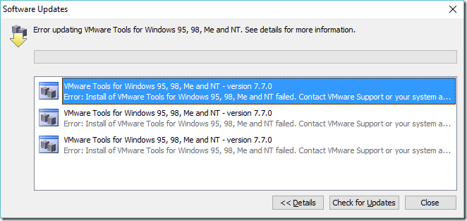 vmware tools for windows 95 98 me and nt